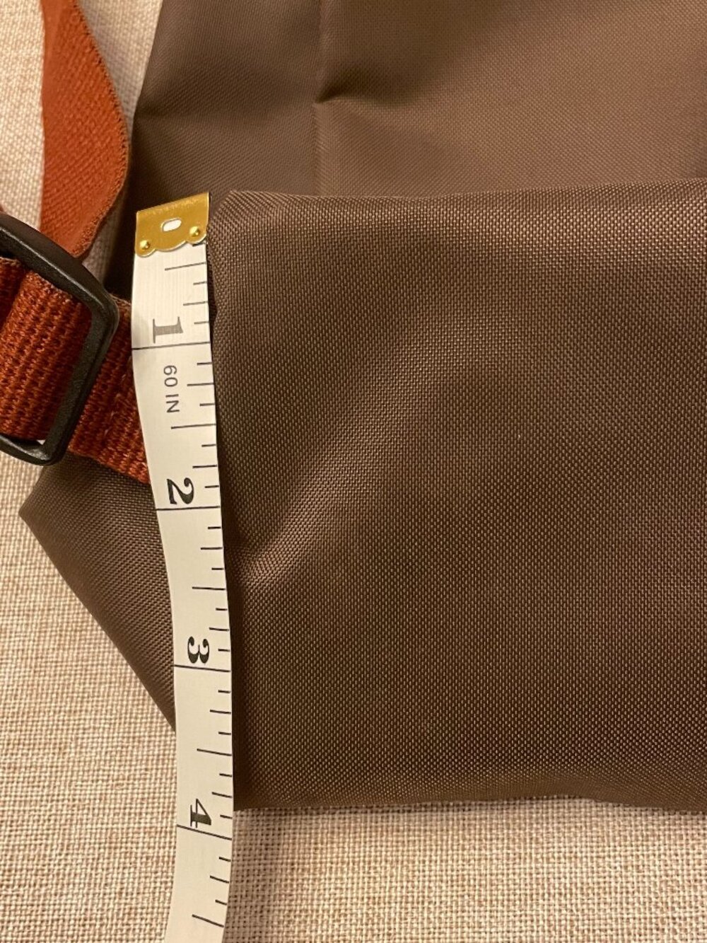Longchamp Le Pliage Brown Original Backpack with Leather Flap and Snap - Picture 5 of 10